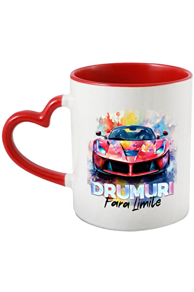 StoryGift Romania Cana Cu Mesaj Drumuri Fara Limite, Masina Sport, Lux, Oglin...