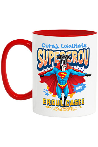 StoryGift Romania Cana cu Dog German / Caine German Caine In Costum de SuperM...