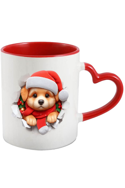 StoryGift Romania Cana cu un catelus serios care poarta o caciula de Craciun ...