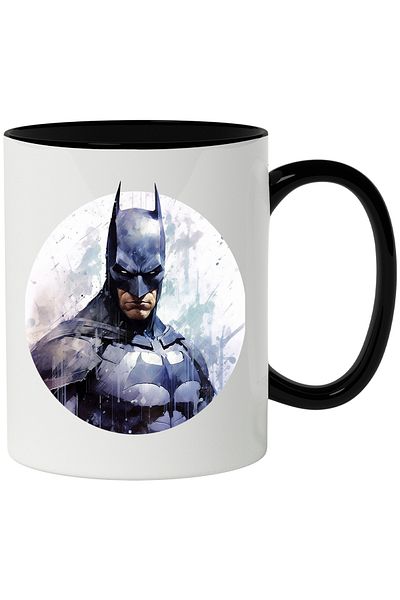 StoryGift Romania Cana Cu Portret, Bruce Wayne, Batman, Costum, DC, Supererou, Cerc, Multicolor 33, Cu Maner Negru