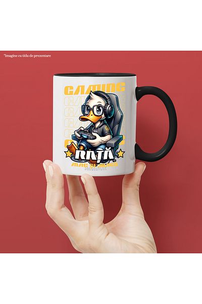 StoryGift Romania Rata Mug Video Gamer PC Chair, 330ml, Ceramic with Black Handle, With N Handle, STG