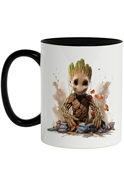 StoryGift Romania Cana Cu Groot, Frunze, Pietre, Guardians Of The Galaxy, Personaj, Marvel, Multic, Cu Maner Negru