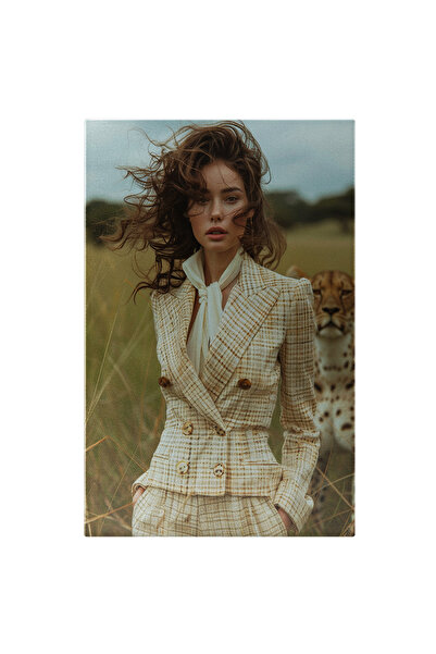 StoryGift Romania Tablou Canvas Dama Imbracata In Costum Cu Nasturi Si Esarfa...