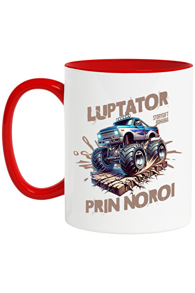 StoryGift Romania Cana luptator prin noroi masina off-road aventura, 330ml, C...