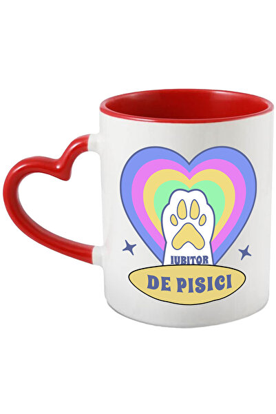 StoryGift Romania Cana Labuta de pisica, curcubeu iubitor de pisici, 330ml, C...