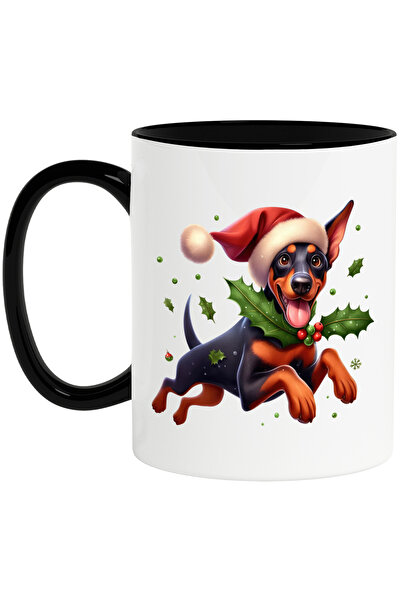 StoryGift Romania Cana cu Doberman, caine, animal de companie, ilustratie, va...