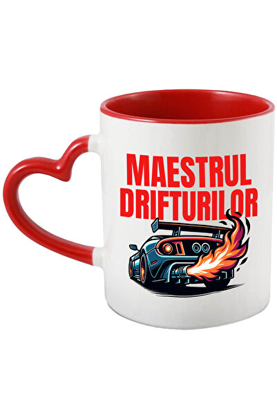 StoryGift Romania Cana maestrul drifturilor masina tunata de curse ilegale foc, 330ml, Ceramica cu, Cu Maner Inim STG
