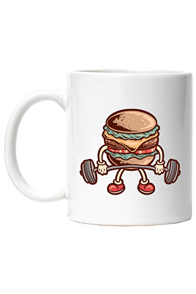 StoryGift Romania Cana Cu Burger, Mancare, Fast Food, Greutati, Sport, Gym, M...