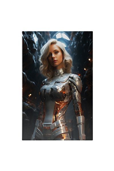 StoryGift Romania Canvas Painting: Robot Woman, Armor Costume, Clothing Design, Fashion Model, Fiction, Character