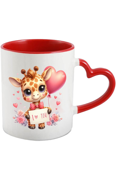 StoryGift Romania Cana cu un pui de girafa cu mesajul "I love you" | ilustrat...