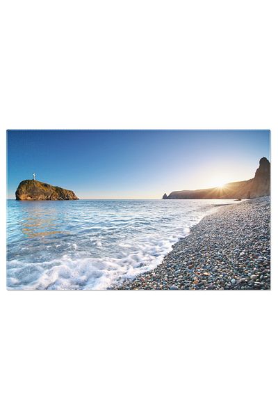 StoryGift Romania Tablou Canvas Cruce Si Stanca In Zona De Coasta Stanca, Apa, Natura, Peisaj, Plaja 1176