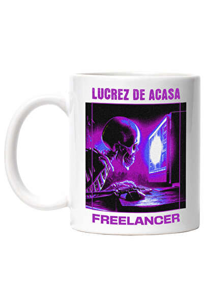 StoryGift Romania Cana schelete cu computer lucrez de acasa freelancer, 330ml...