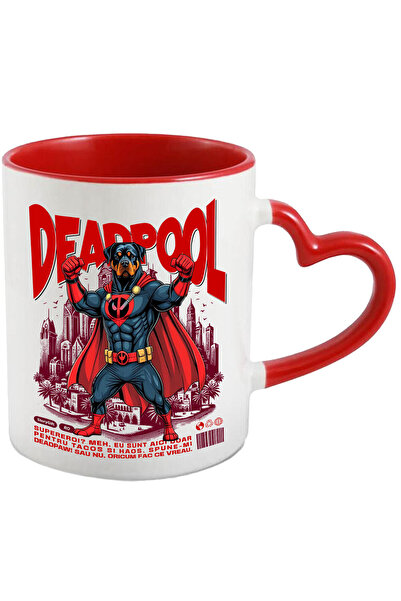 StoryGift Romania Cana cu Rottweiler Caine In Costum de DeadPool cu Pelerina,...