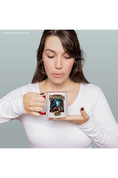 StoryGift Romania Scientist Mug Experiments. Classic Madness, 330ml, Ceramic with Red Handle, With Handle, STG