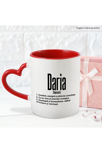 StoryGift Romania Mug With the Name Daria, and Motivational Message, Creative, Smart, Curious, Fun, With, STG.