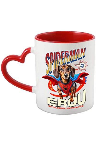 StoryGift Romania Cana cu Teckel / Dachshund Caine In Costum de SpiderMan cu ...