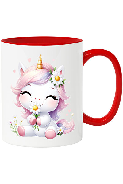 StoryGift Romania Cana cu un unicorn care tine o floare | ilustratie | floric...