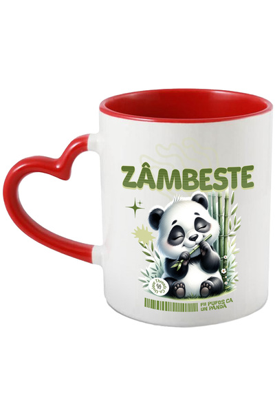 StoryGift Romania Cana urs panda pui zambeste fii pufos ca un panda, 330ml, C...