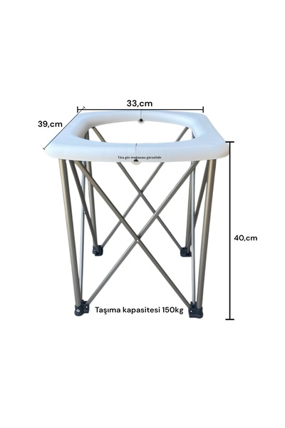 CAMPOUT Portatif katlanır wc kamp piknik seyyar tuvalet çantalı wc