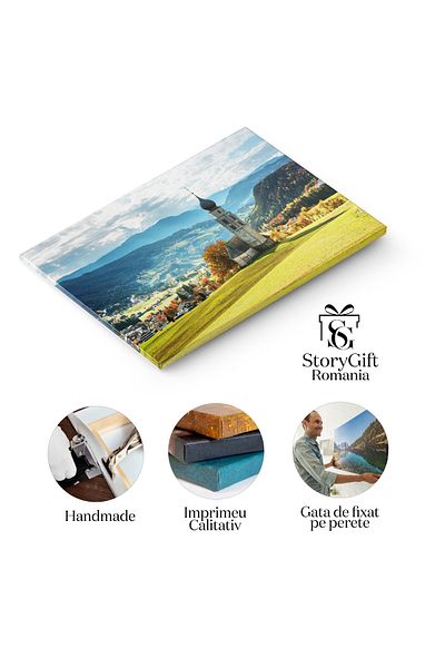 StoryGift Romania Tablou Canvas - Capela Din Dolomiti, Italia - Peisaj De Toamna
