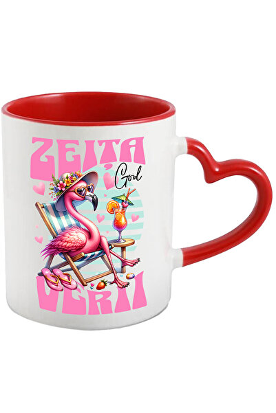 StoryGift Romania Cana Zeita verii cool pasare flamingo relaxata pe plaja, 33...