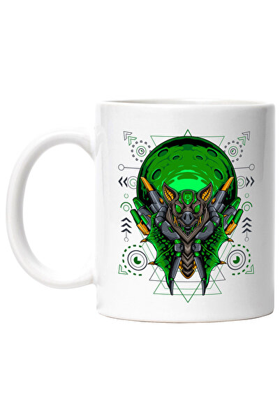 StoryGift Romania Cana Cu Liliac, Mecha, Robot, Cyberpunk, SF, Aripi, Geometr...