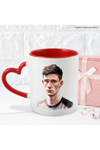StoryGift Romania Mug With Gerard Pique, Athlete, Footballer, Famous Player, Multicolor 330 ml, Ce, Cu, STG