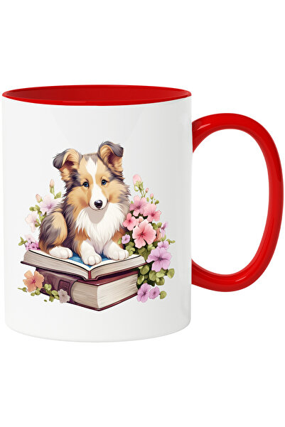 StoryGift Romania Cana cu un catel jucaus care sta pe o carte deschisa | ilus...