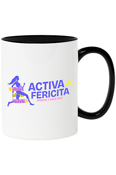 StoryGift Romania Cana Fata Alergand Text Activa Si Fericita Sport, 330ml, Ce...