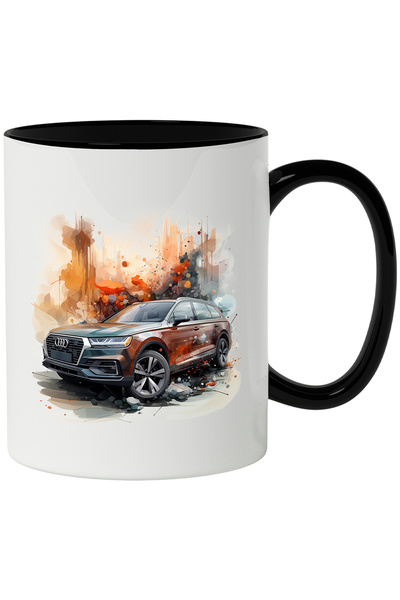 StoryGift Romania Cana Cu Masina, Audi, Stropi De Culoare, Pietre, Ilustratie...