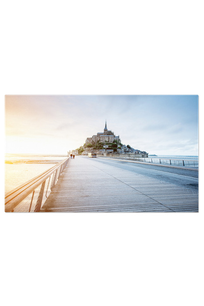 StoryGift Romania Tablou Canvas Abatia Mont Saint-michel In Apus Franta, Arhi...