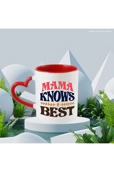StoryGift Romania Mug for a loved and appreciated mother - she knows best with Red Heart Handle, With M,STG.