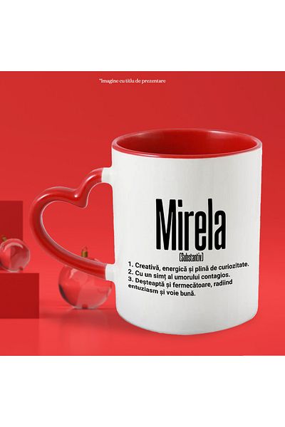 StoryGift Romania Mug With Name Mirela, and Motivational Message, Creative, Smart, Curious, Amu, With, STG.