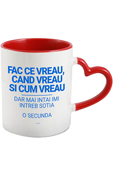 StoryGift Romania Cana cu Mesaj Haios In Limba Romana Albastru text Fac CE Vr...