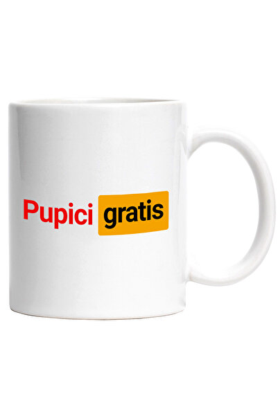 StoryGift Romania Cana cu Logo Haios Rosu Galben Text Iubire Pupici Gratis Se...