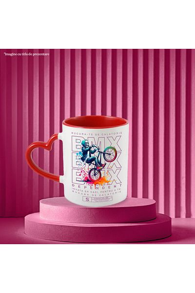 StoryGift Romania BMX Addict Mug - Enjoy the Ride, Skeleton on Bike, 330ml, Ceramic, With ,STG