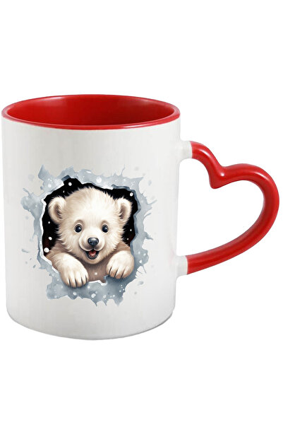 StoryGift Romania Cana cu un ursulet polar care scoate capul printr-o gaura i...