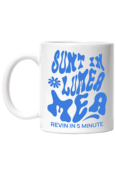 StoryGift Romania Cana cu Mesaj In Limba Romana Iluzie Optiva floare Text Sunt In Lumea Mea Revin , Cu Maner Alb STG