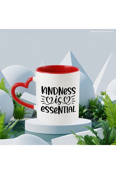 StoryGift Romania Mug with hearts and the text in English "Kindness is essential" - kindness, With ,STG.