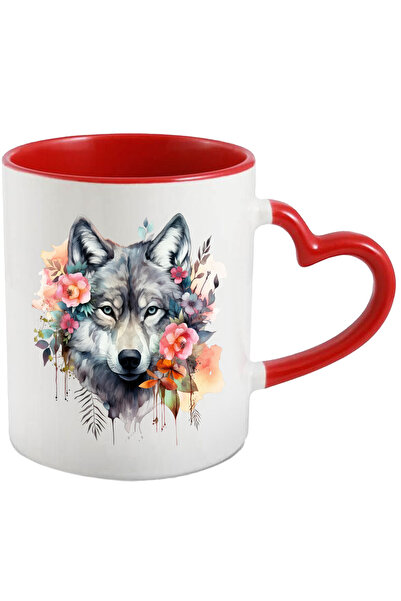 StoryGift Romania Cana cu un lup serios | ilustratie | flori | natura | plant...