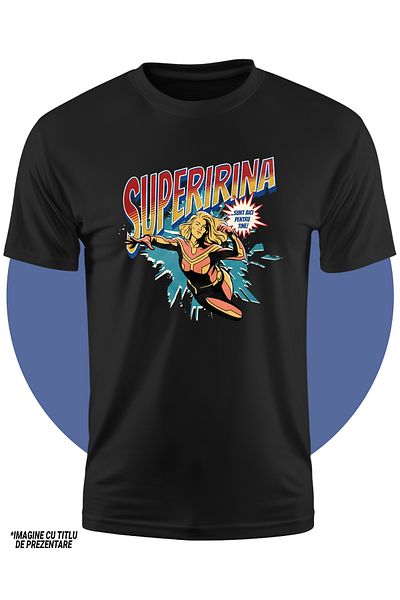 StoryGift Romania Kids Girls Super Irina T-Shirt, Superhero I'm Here For You 100% Cotton, Unisex, Black,