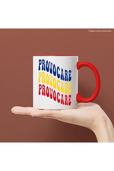 StoryGift Romania Mug The Word Challenge, in the Colors of the Romanian Flag, Red, Yellow, Blue,, With,STG.