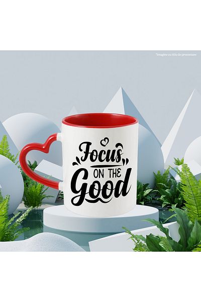 StoryGift Romania Mug for those who focus on good things with Red Heart Handle, With Handle I, STG