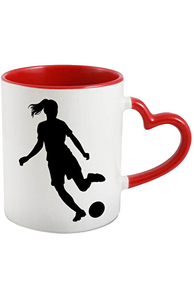 StoryGift Romania Cana cu o jucatoare de fotbal - minge efort cu Maner Inima ...