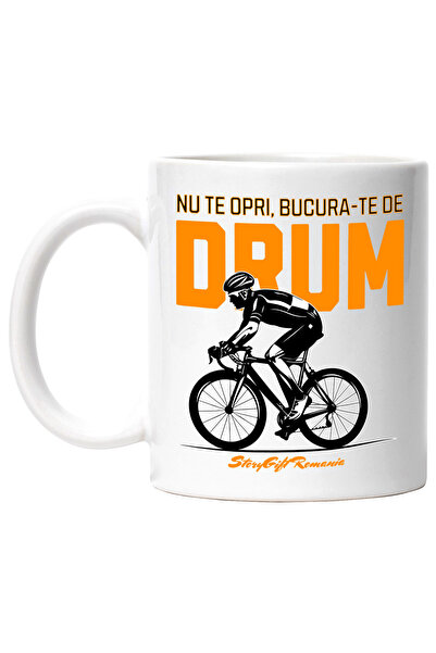 StoryGift Romania Cana Nu te opri bucura-te de drum om pe bicicleta, 330ml, C...