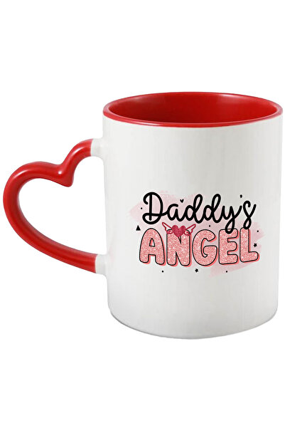 StoryGift Romania Cana cu mesajul "Daddy's angel", ilustratie, pentru copii, ingerasul tatei, iubi, Cu Maner Inim STG