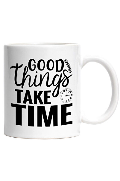 StoryGift Romania Cana cu un ceas si mesajul "Lucrurile bune necesita timp" c...