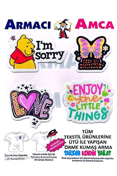 Armacı Amca Arma / Yama / Patch Ütü İle Yapışan Örme Kumaş Yırtık kapatıcı Ar...