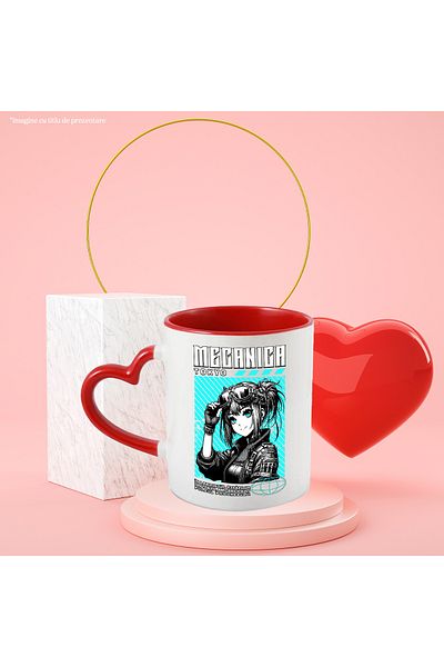 StoryGift Romania Mug with mechanic glasses Mecanica Tokyo. Urban, 330ml, Ceramic with Handle, With ,STG
