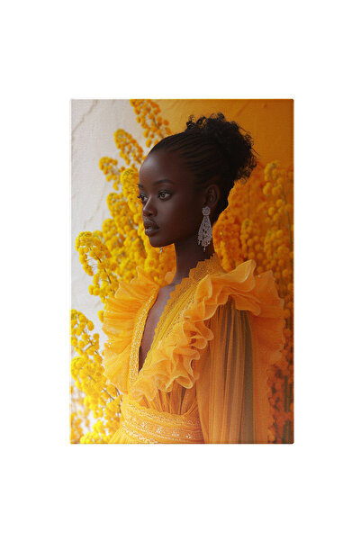 StoryGift Romania Tablou Canvas Domnișoara Cu Piele Închisă La Culoare Pusă Î...